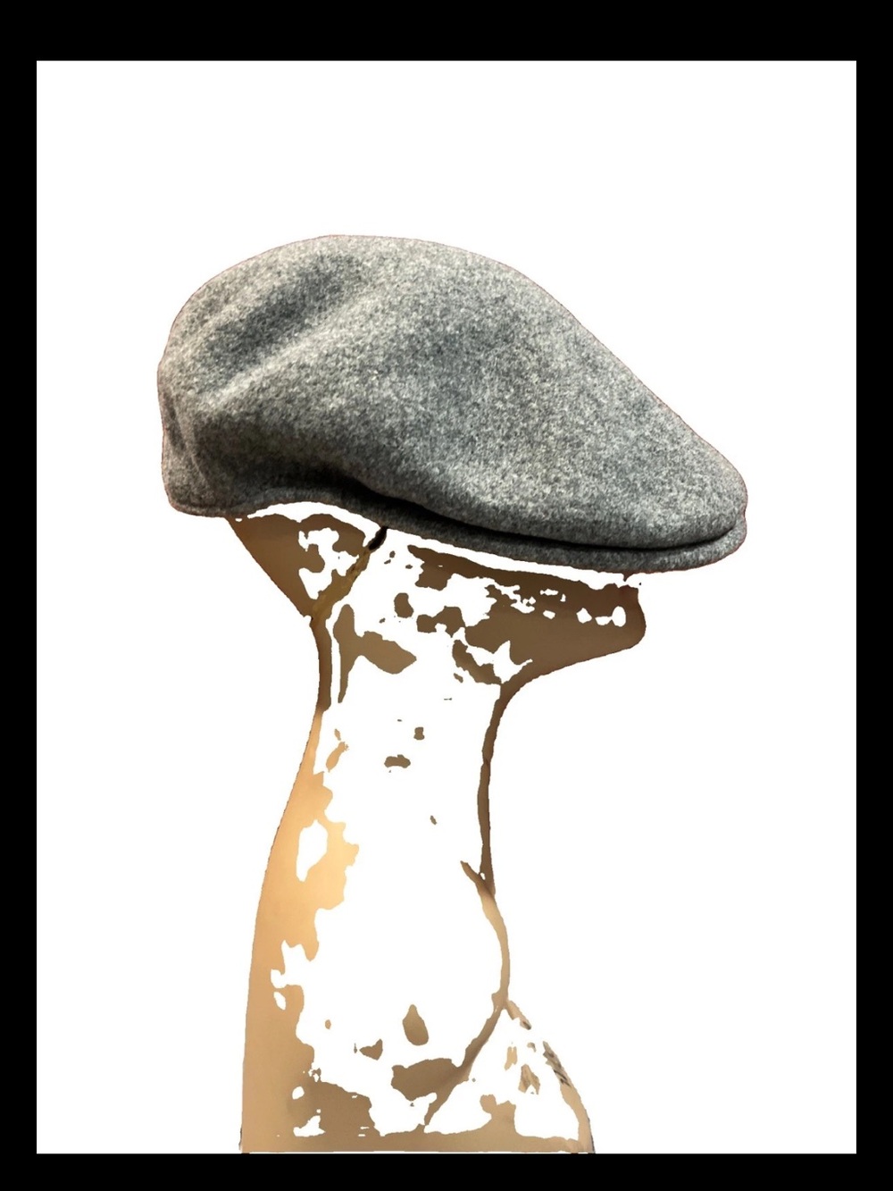 Kangol Newsboy Cap Grey 100% Wool Designed in Britain Cabby Hat